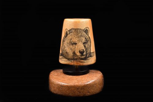 BEAR HEAD SCRIMSHAW